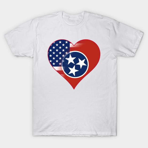 State of Tennessee Flag and American Flag Fusion Design by Gsallicat